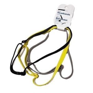 Old navy headband 3 pack non slip adult adjustable grey black yellow